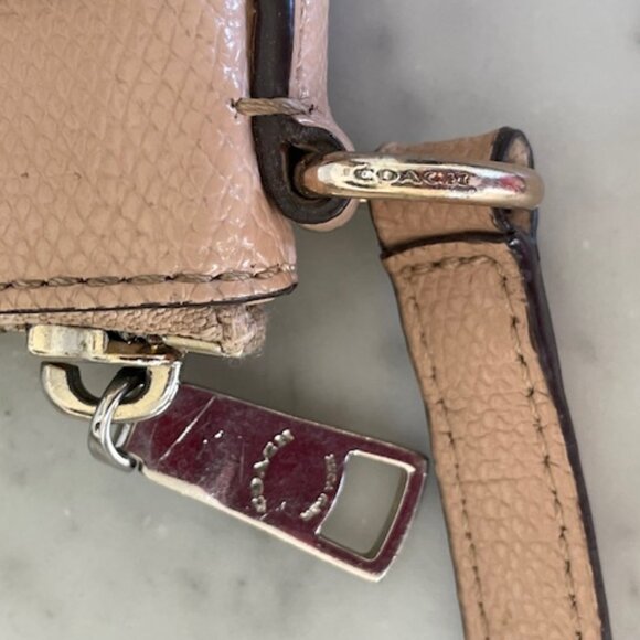 COACH East/West Pop Crossbody Tan Purse Adjustable Shoulder Bag F52881 - Picture 7 of 17